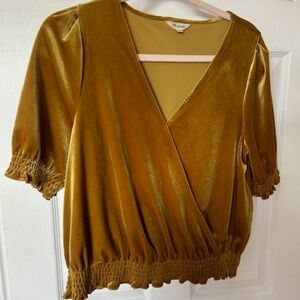 Madewell Women's V-Neck Velvet Top Size Medium